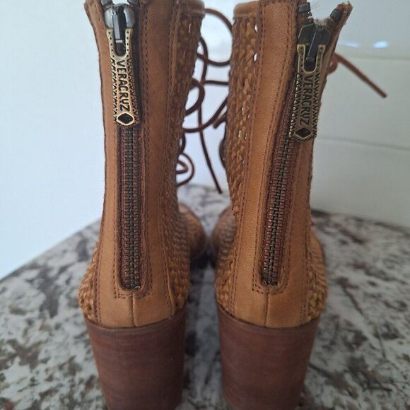 Vera Cruz leather open toe boots Artisans Sundance size 37 - Picture 3 of 8